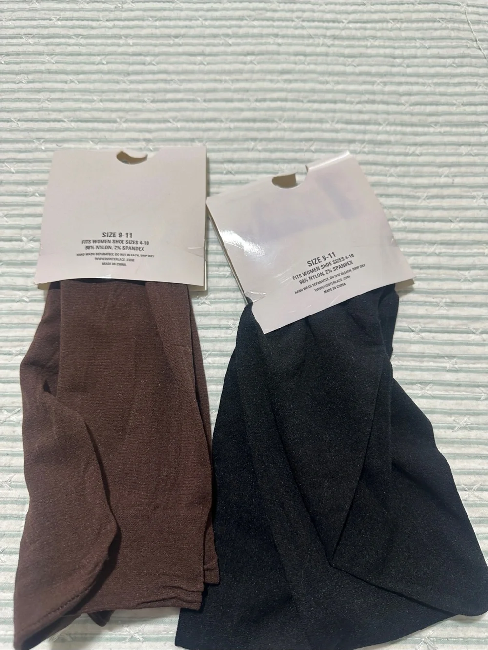 NWT Womens Knee High Trouser Socks — Black &, Size 9-11